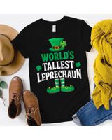 Worlds Tallest Leprechaun For St Patricks Day Shirt Unisex Standard T-Shirt black s