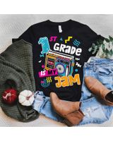 1st Grade Is My Jam Funny Retro Back To School Teacher Kids Shirt Unisex Standard T-Shirt black s