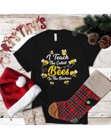 Cute I Teach The Cutest Bees In The Beehive Teacher's Day Shirt Unisex Standard T-Shirt black s